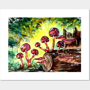 Red Mushroom in the Forest Posters and Art